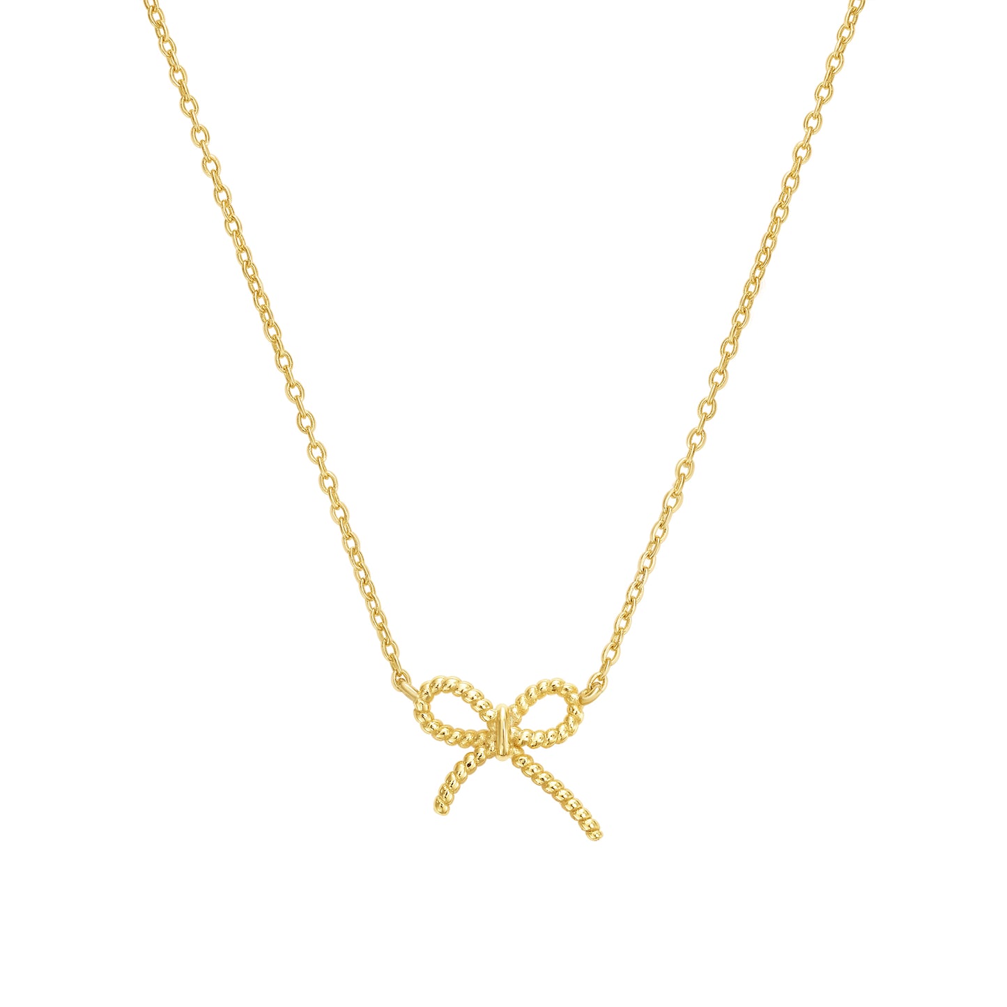 Ribbed Dainty Bowtie Necklace