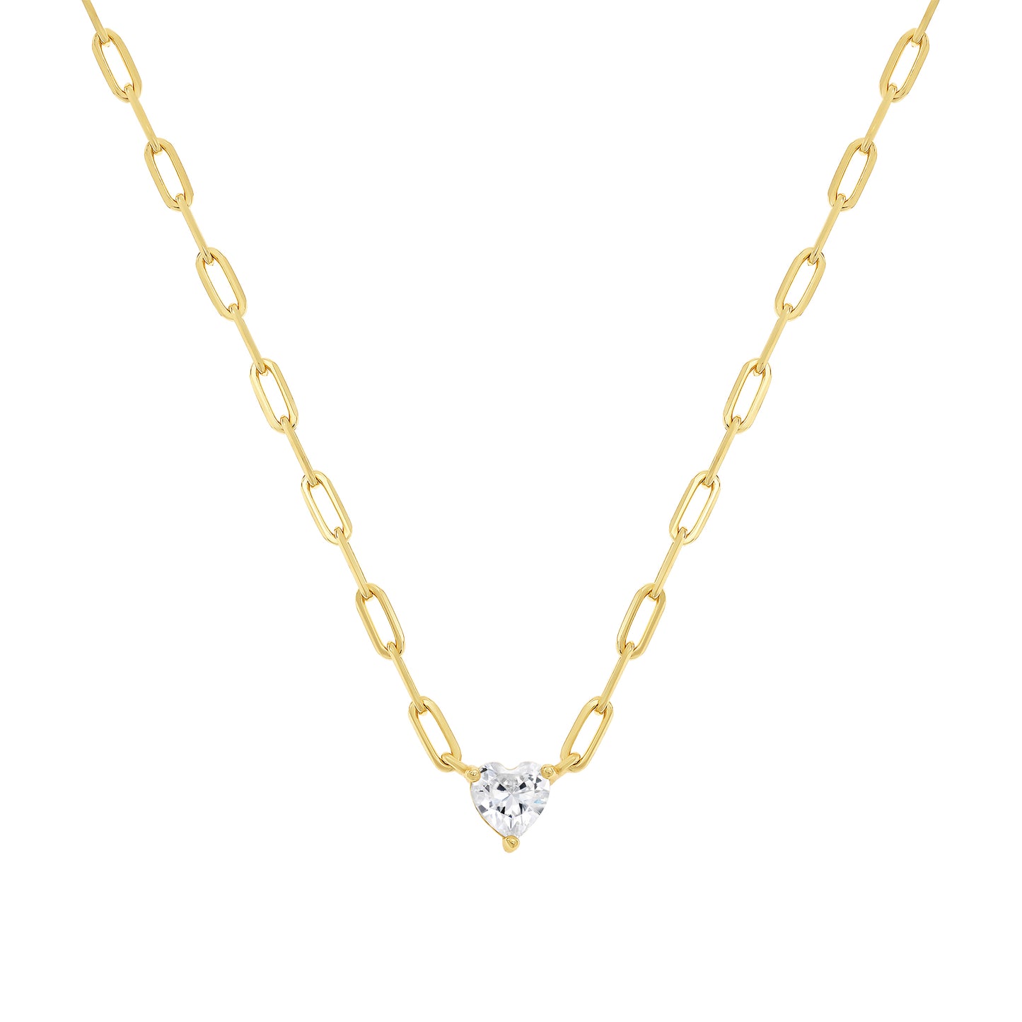 Link Heart Solitaire Necklace