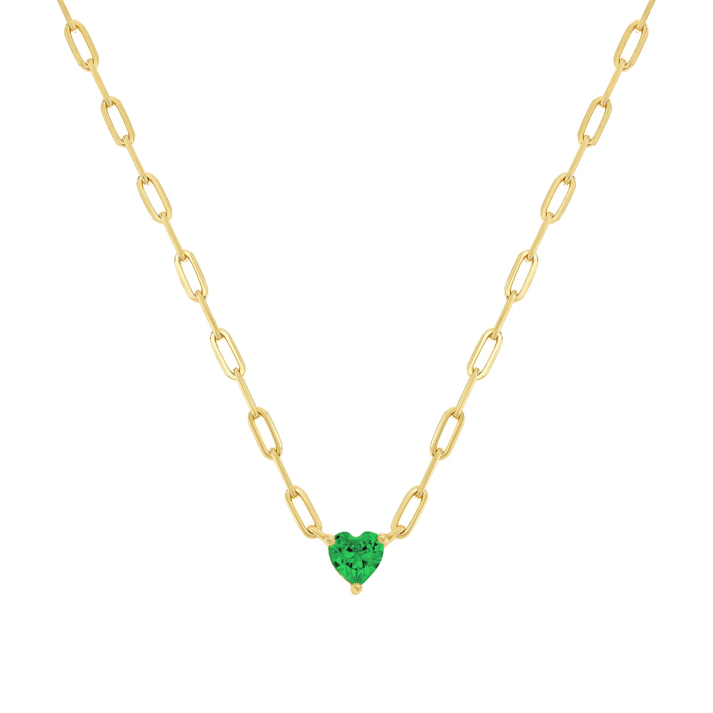 Link Heart Solitaire Necklace