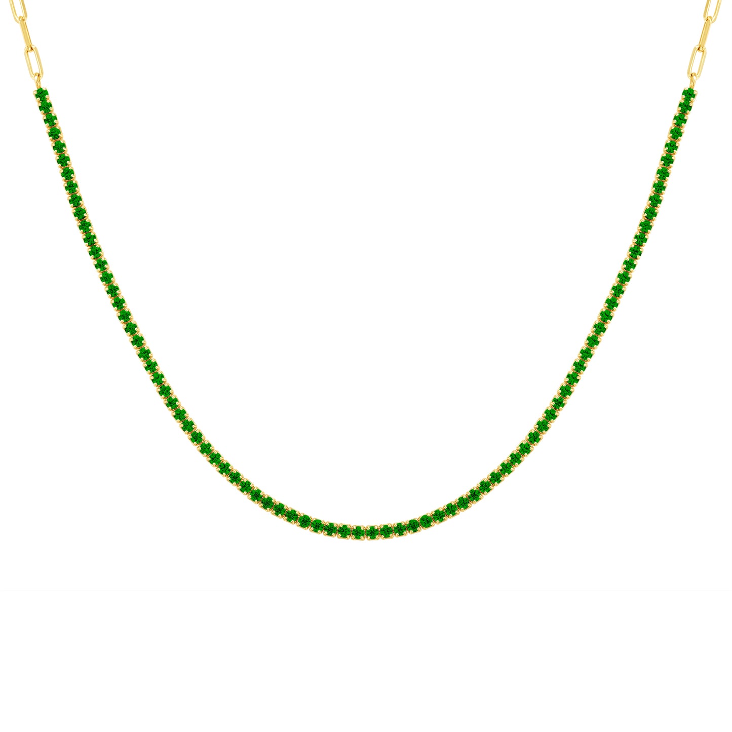 Half Tennis Half Link Necklace