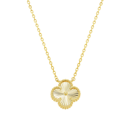 Gold Matt Shine Clover Necklace