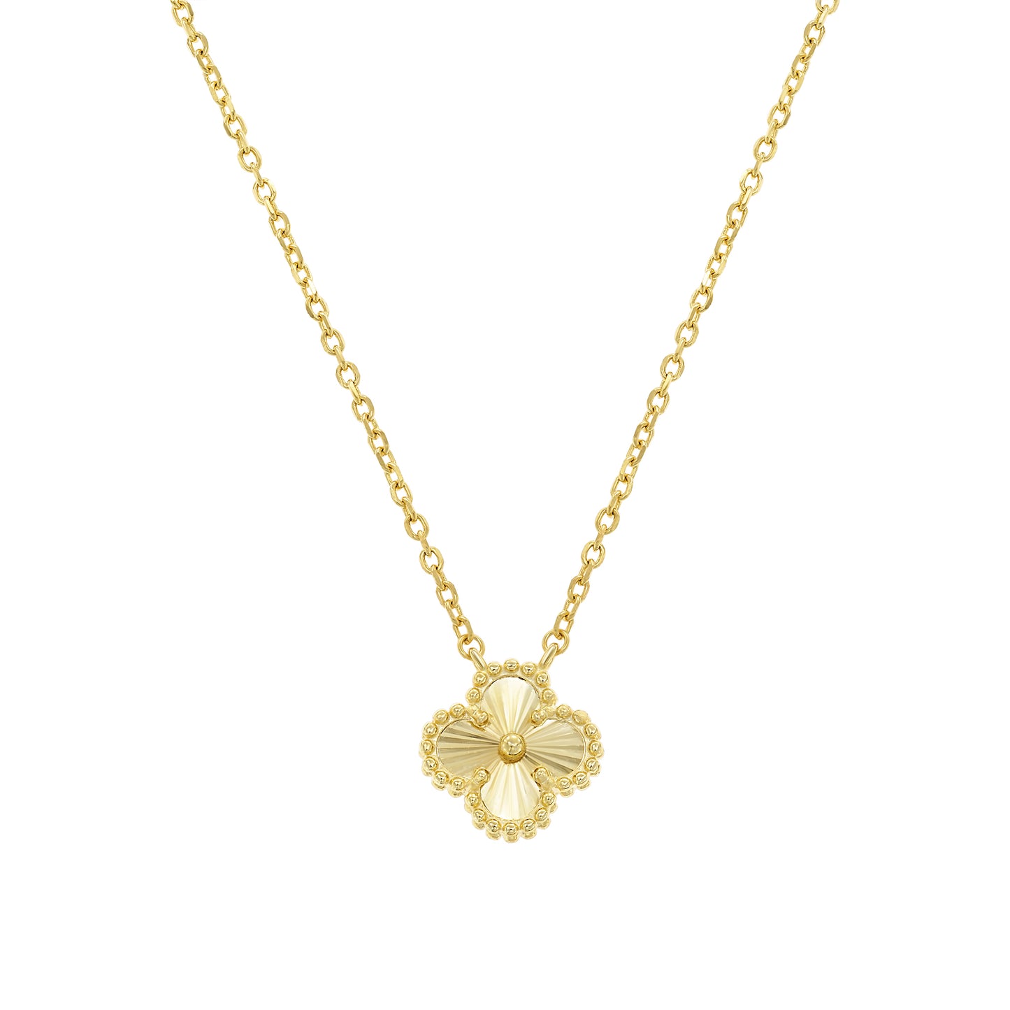 Gold Matt Shine Clover Necklace