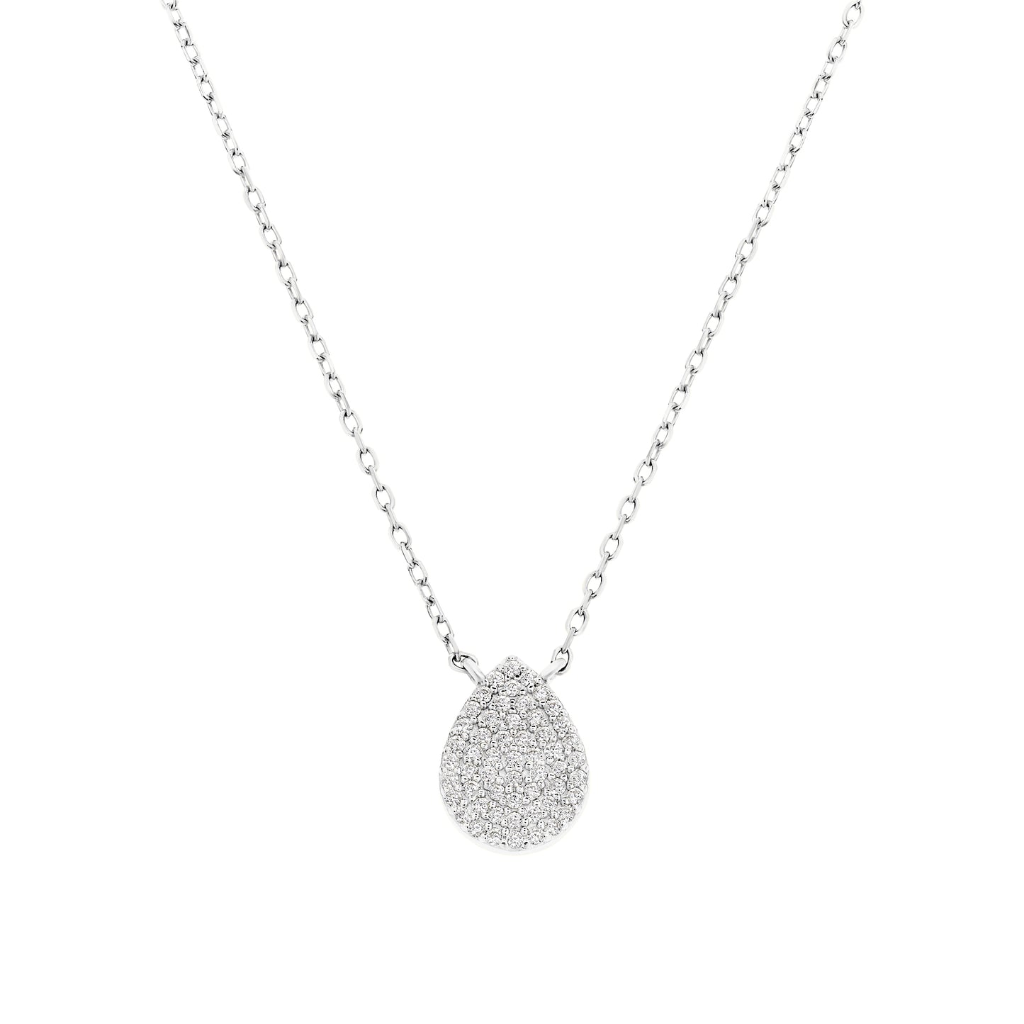 Pave Teardrop Solitaire