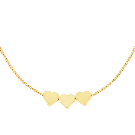 Gold Triple Heart Necklace