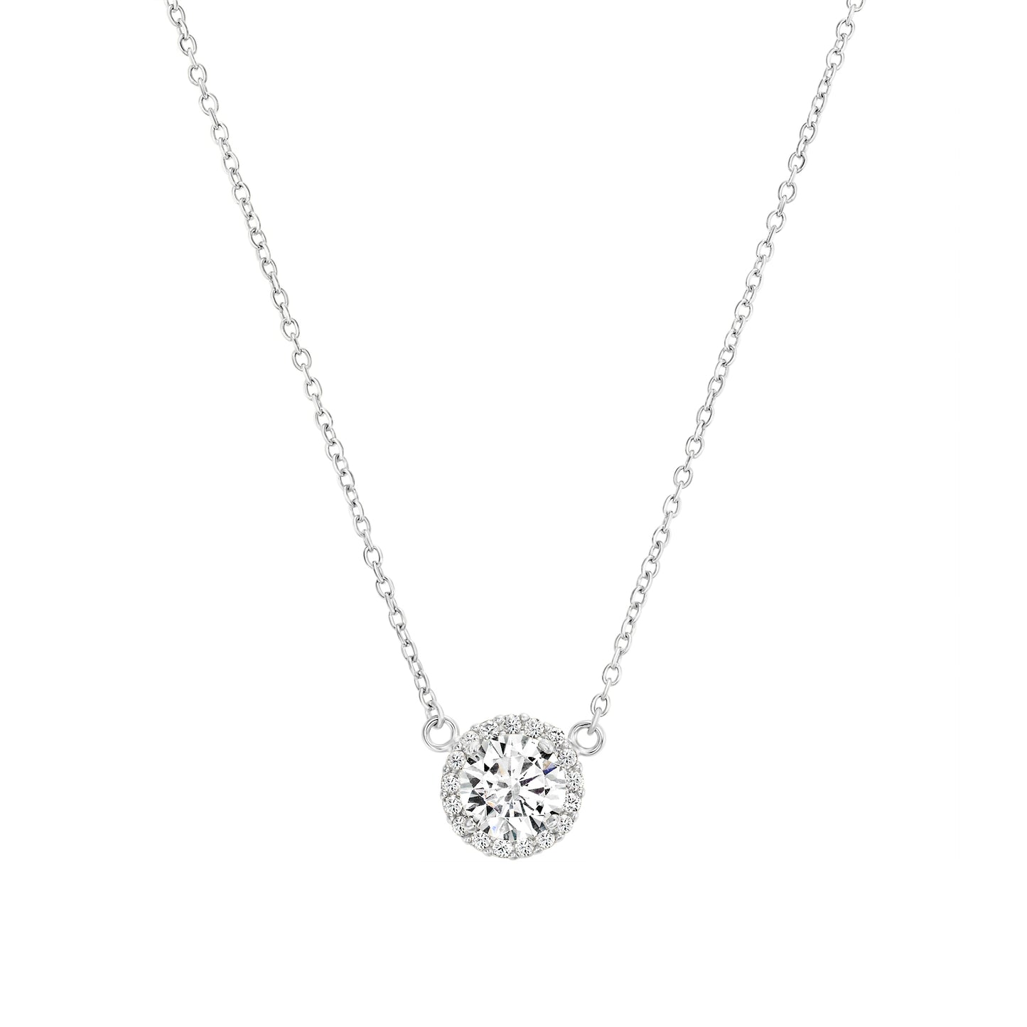 Solitaire Single Halo Necklace