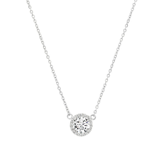 Solitaire Single Halo Necklace