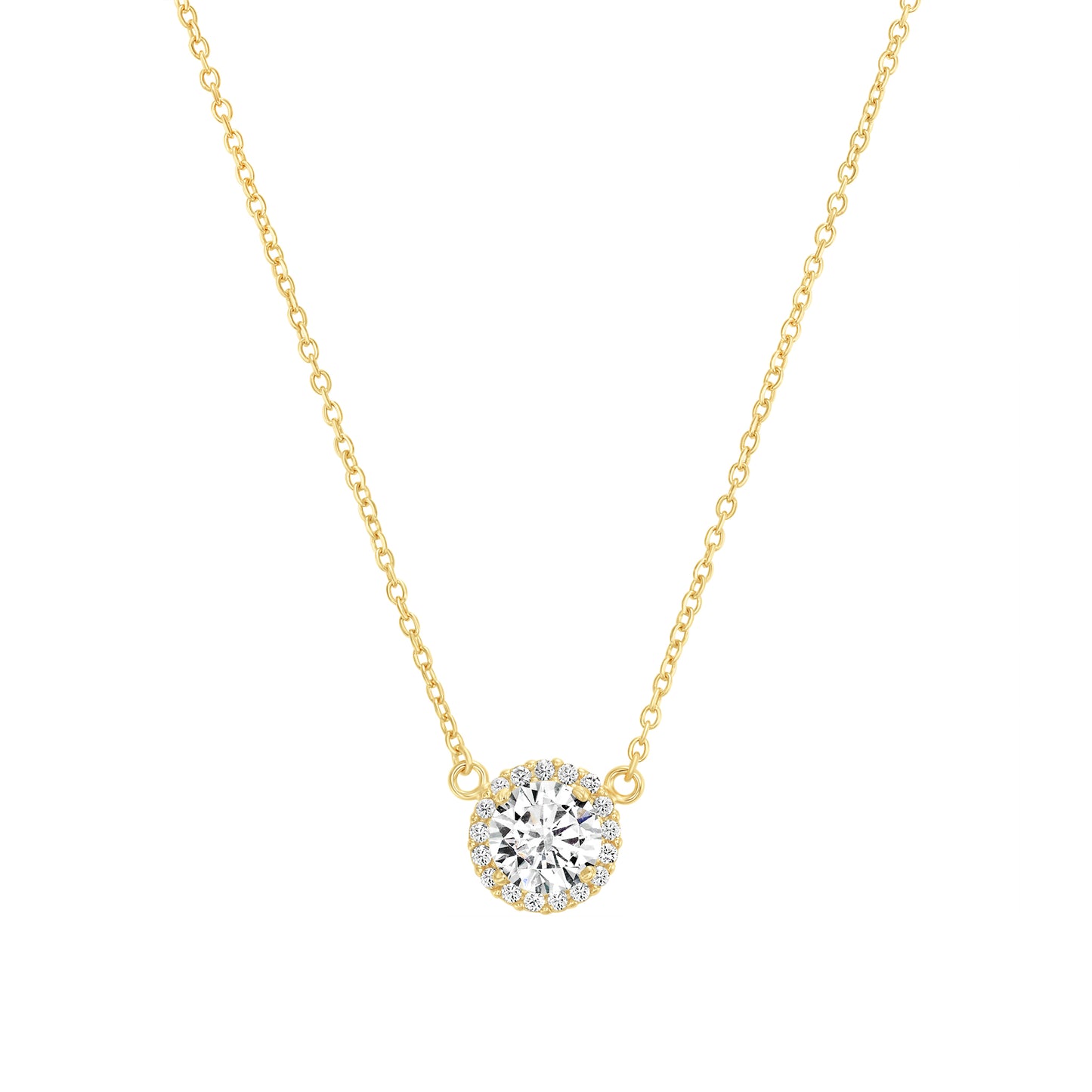 Solitaire Single Halo Necklace