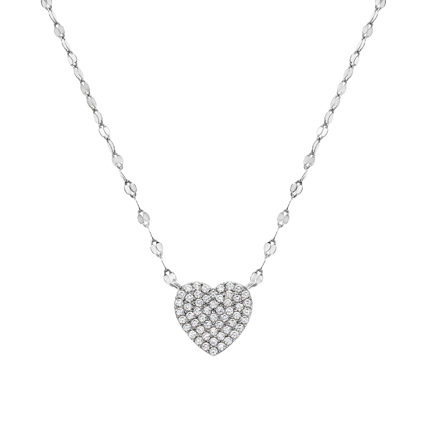 Pave Heart Twirled Necklace