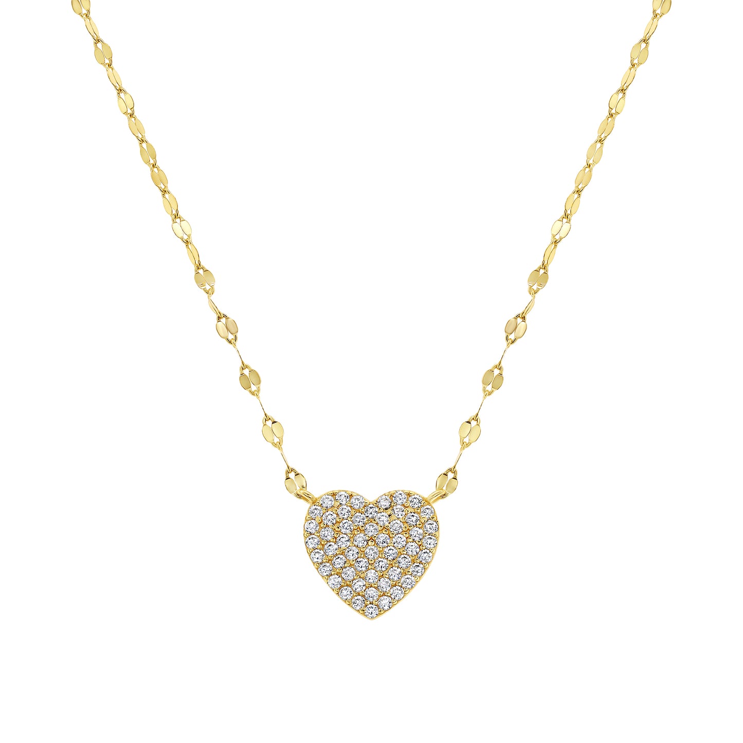 Pave Heart Twirled Necklace