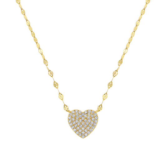 Pave Heart Twirled Necklace