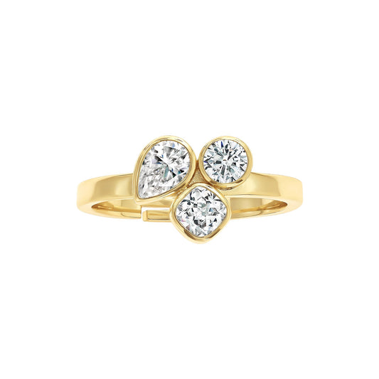 Bezel-set Trio Ring