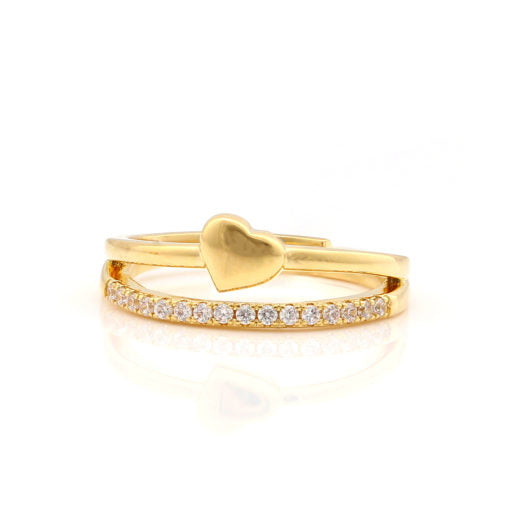 Gold Heart Stack Ring