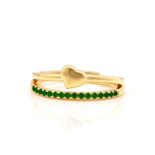 Gold Heart Stack Ring