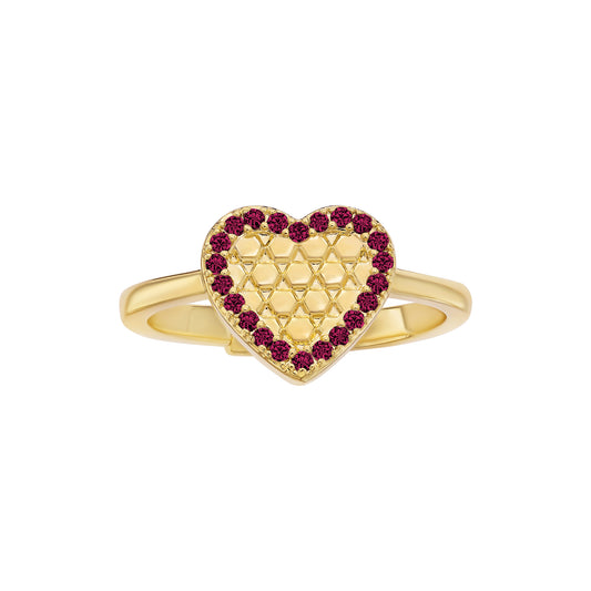 Honeycomb Heart Ring