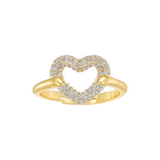 Clamped Heart Ring
