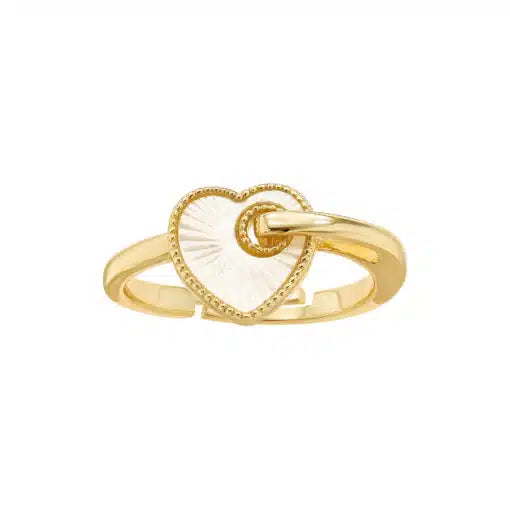 Mother-of-Pearl Spin Heart Ring