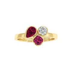 Bezel-set Trio Ring