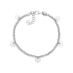 Twirl Double Chain Heart Bracelet