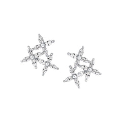 Triple Marquise Floral Stud Earrings