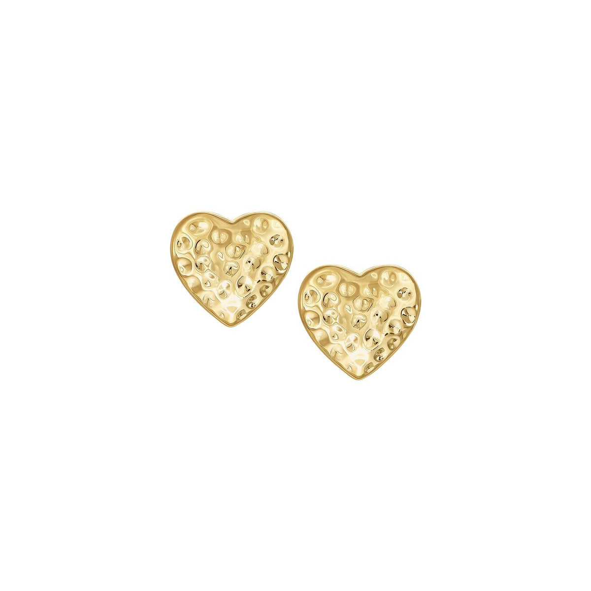 Textured Heart Stud Earrings