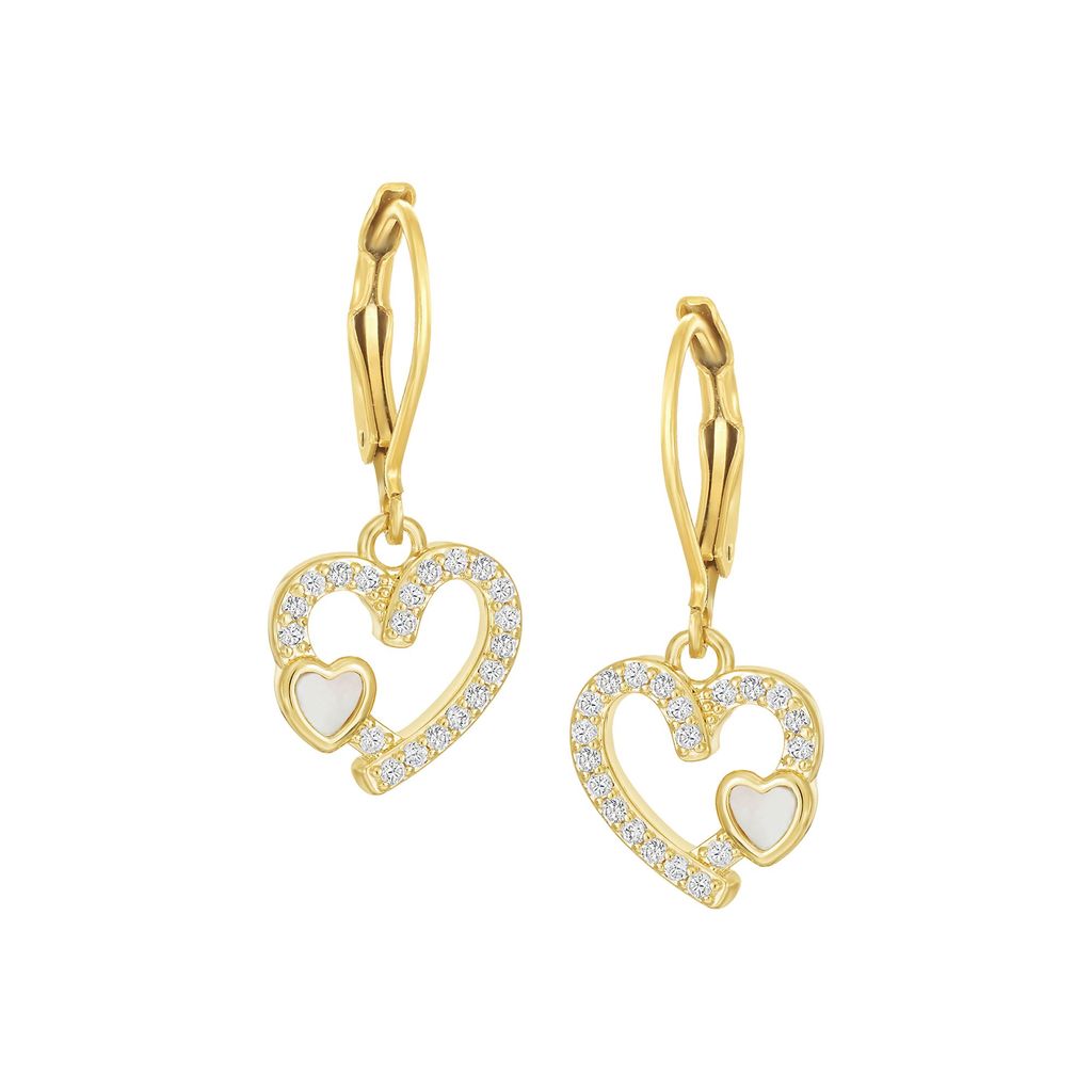Double Heart Outline Charm Earrings