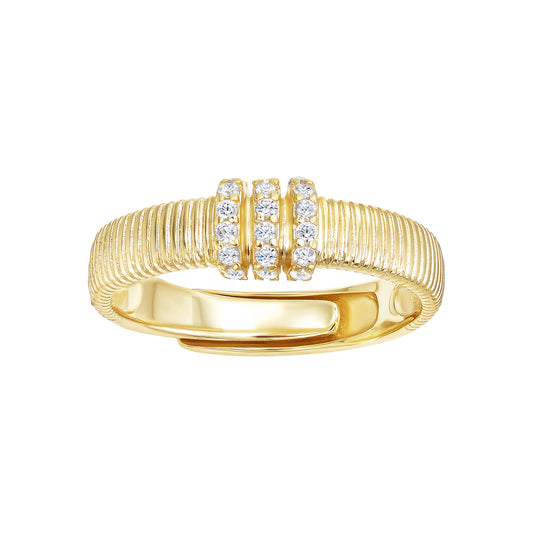 Lined Pave Ring