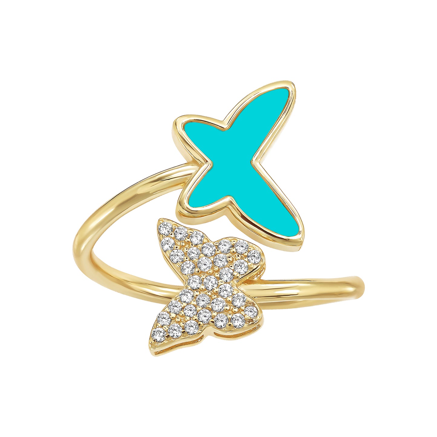 Double Butterfly Ring