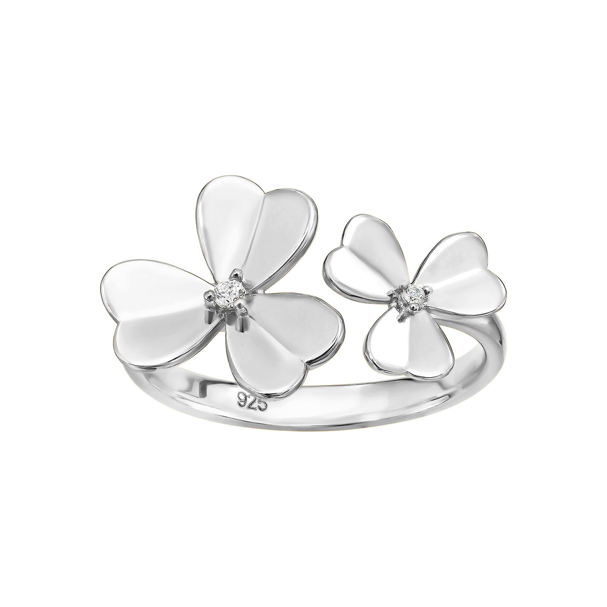 Double Flower Open Ring