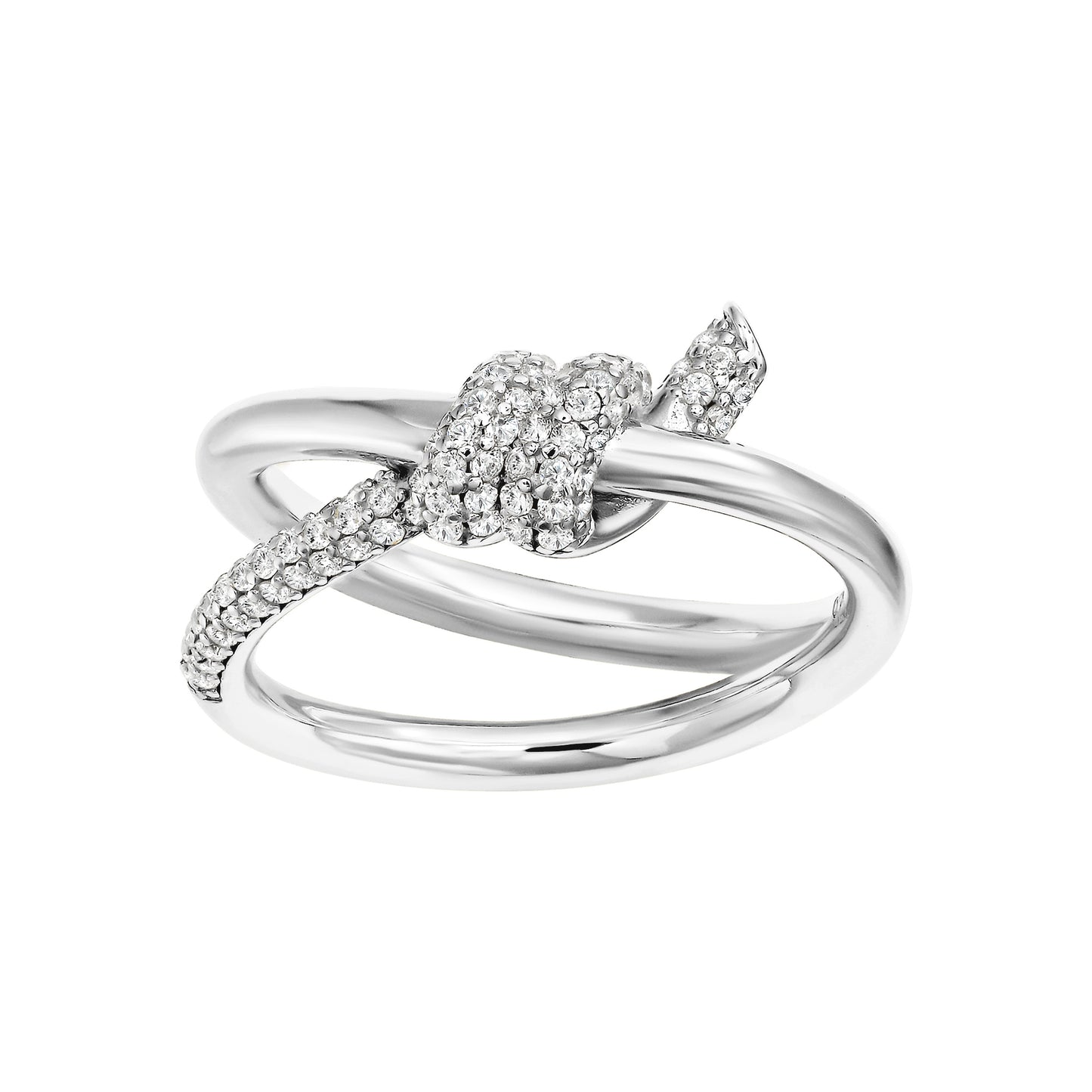 Half Pave Twist Ring