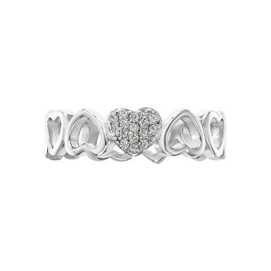 Alternating Open Heart Ring