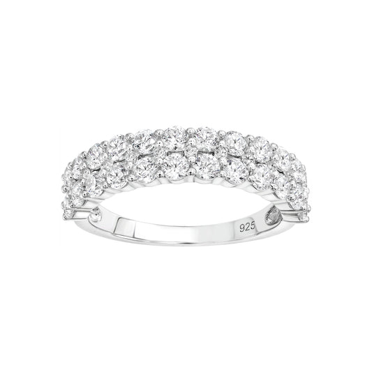 Double Layer Half Eternity Ring