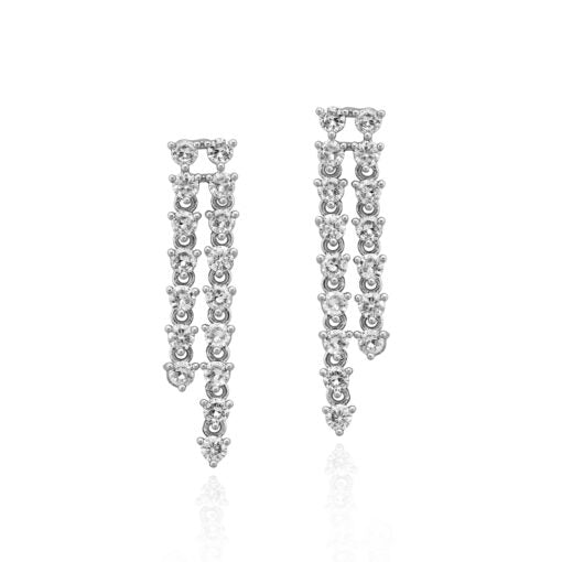 Two-Strand Dangle Tennis Style Stud Earring