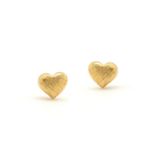 Brushed Puffed Heart Stud