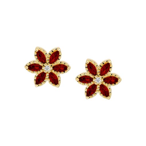 Pointy Stones Flower Stud Earring