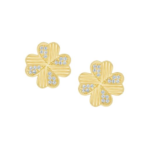 Heart Petals Clover Stud Earring