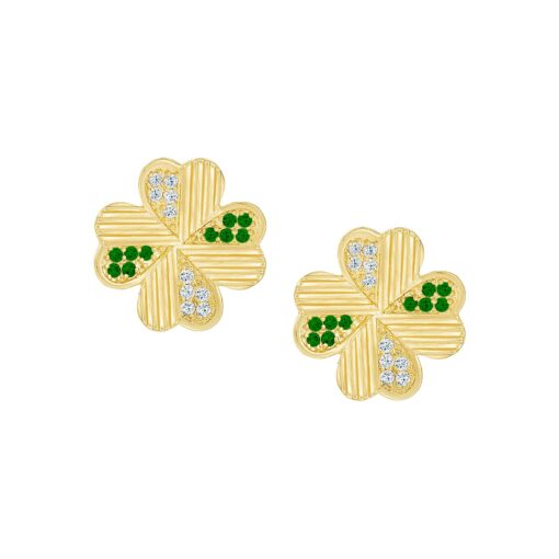 Heart Petals Clover Stud Earring