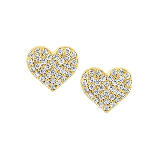 Pave Heart Stud Earring