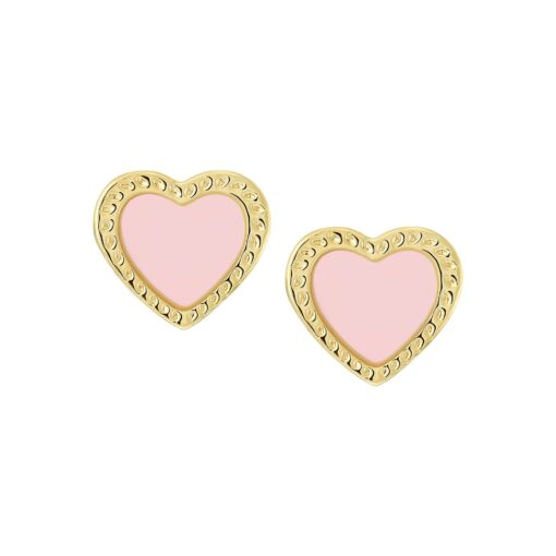 Grooved Frame Heart Stud Earring