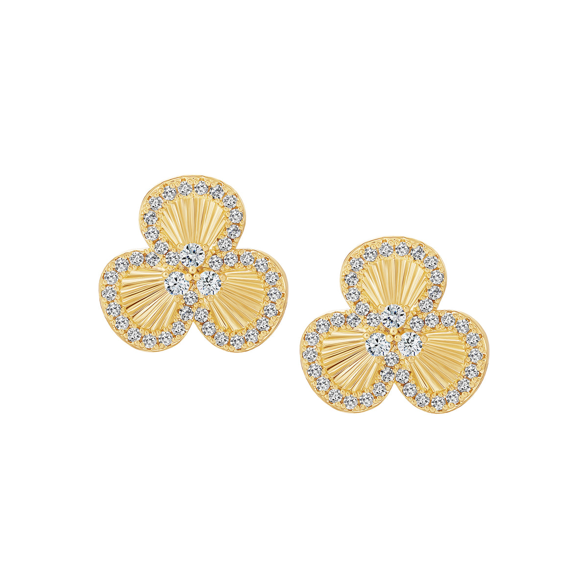 Overlapping Petal Flower Stud Earrings