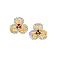 Overlapping Petal Flower Stud Earrings