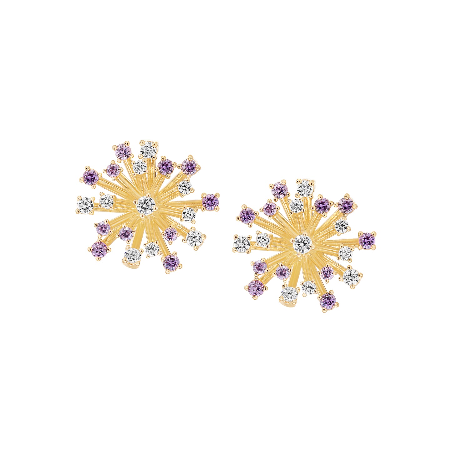 Colored Burst Stud Earrings