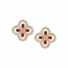 Four Stone Clover Stud Earring