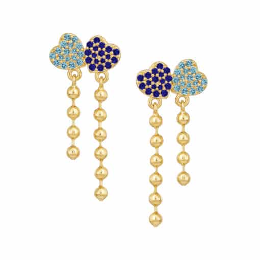 Twin Heart Drop Earrings