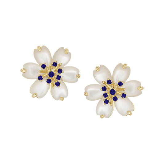 Dainty Stone Burst Mother Of Pearl Studs