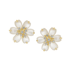 Dainty Stone Burst Mother Of Pearl Studs