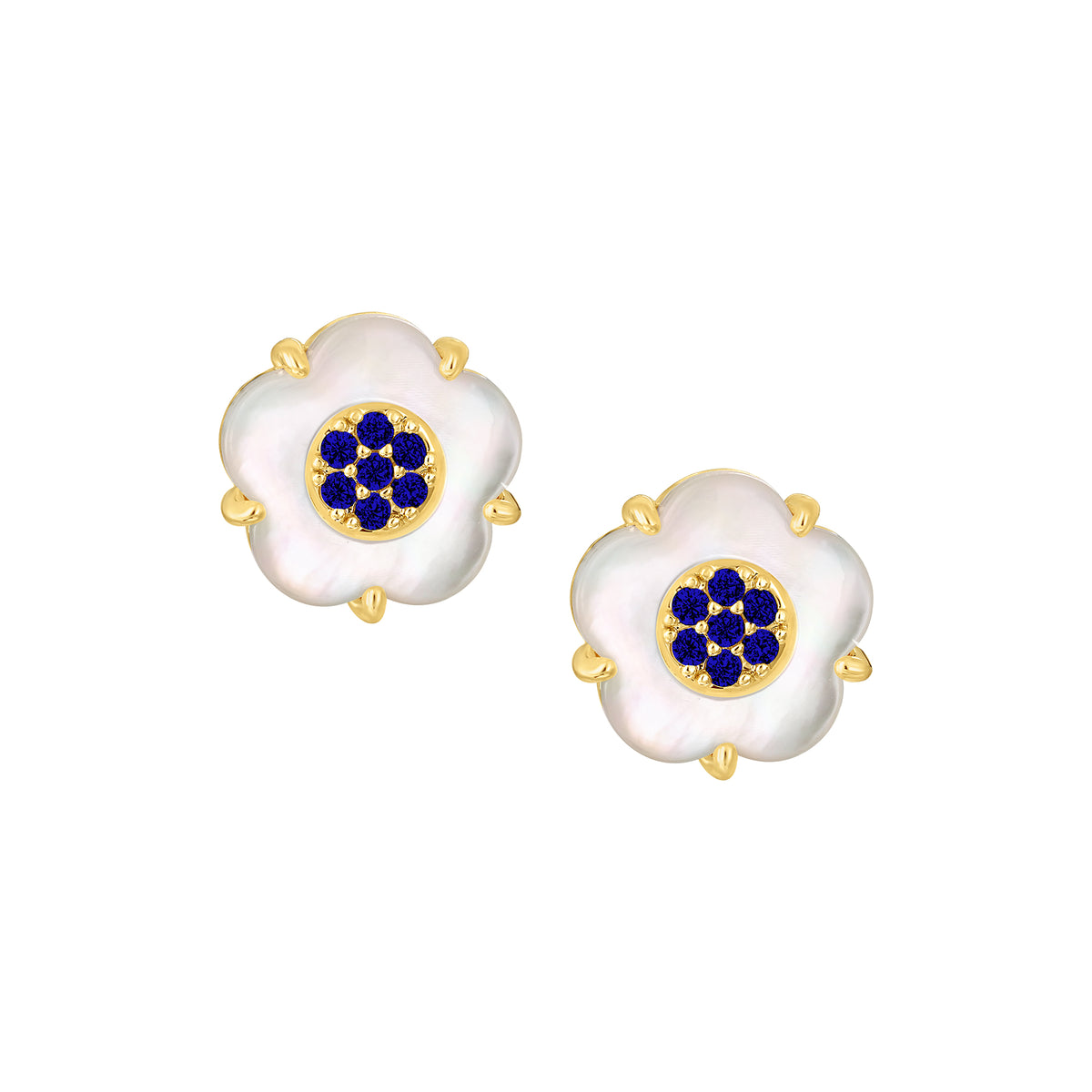 Mother Of Pearl Flower Studs