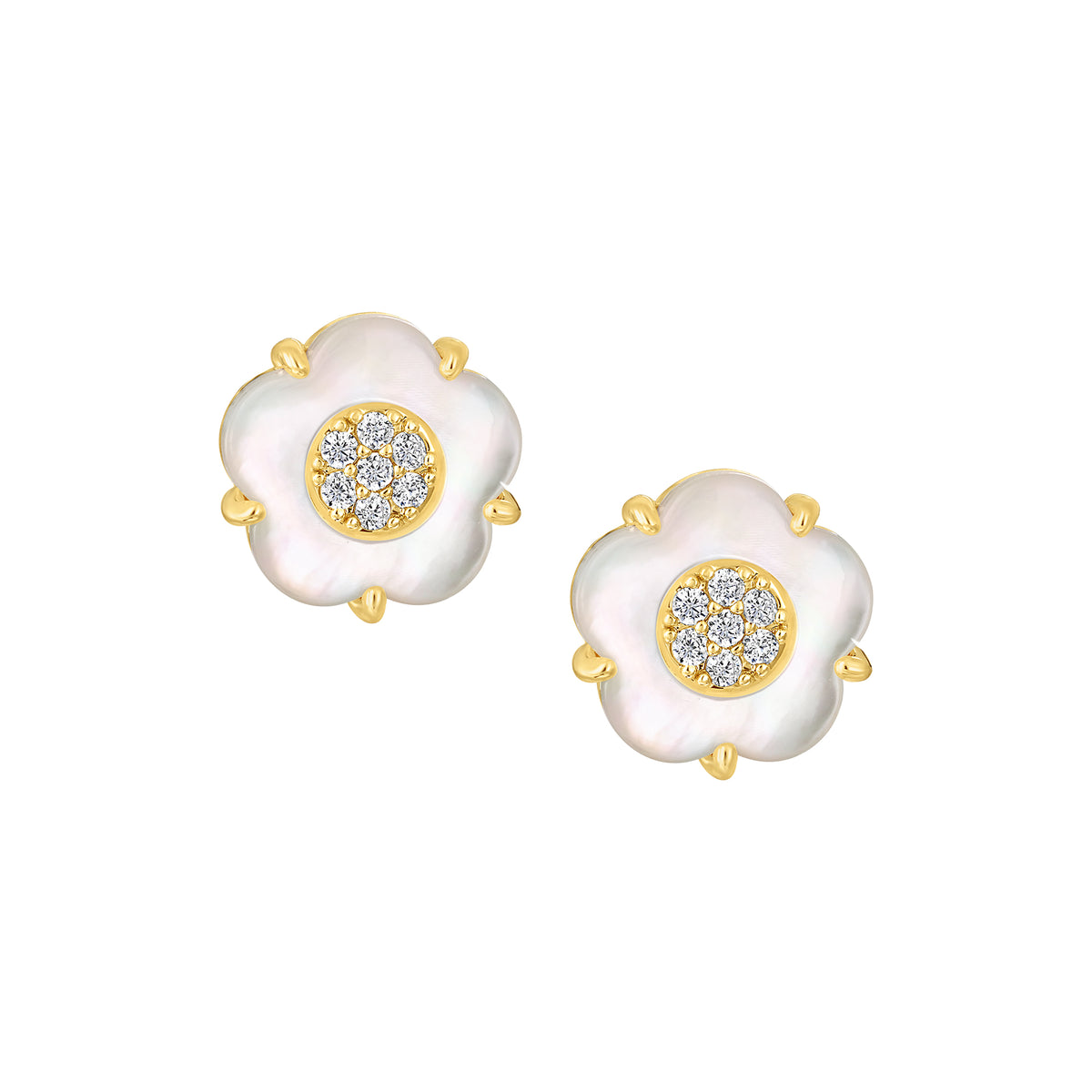 Mother Of Pearl Flower Studs