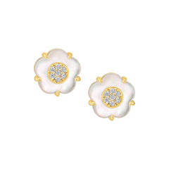 Mother Of Pearl Flower Studs