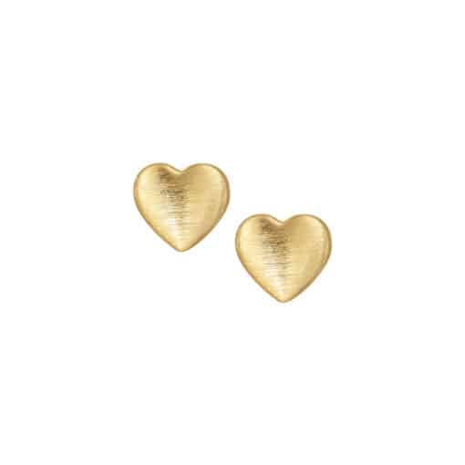 Flat Matte Heart Stud Earring