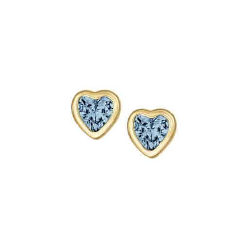 Mini Bezel Heart Stud Earring